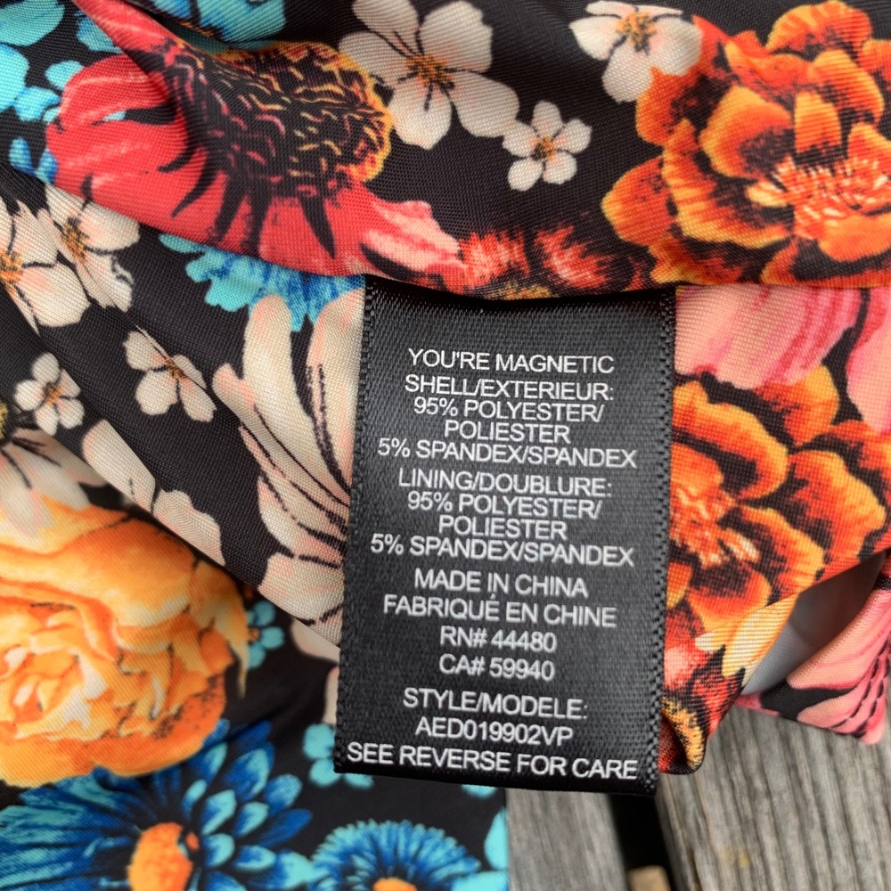 Floral Print Skirt High Waist Slit Hem Midi‎ Colorful Flowers  Womens - Picture 9 of 9